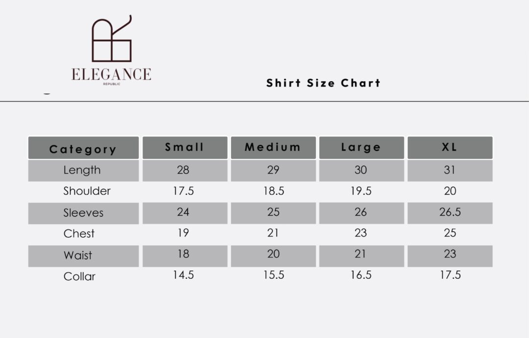 Shirt Size Chart